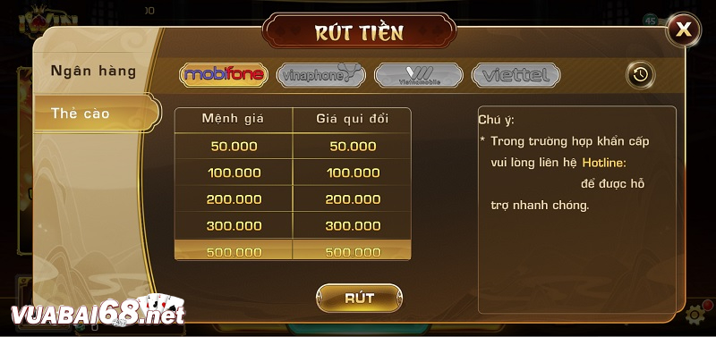 Cách thức yêu cầu rút tiền thưởng từ cổng game