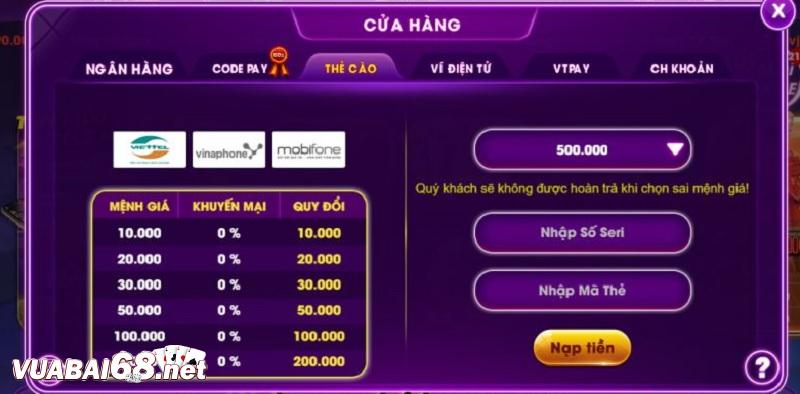 Hướng dẫn nạp tiền đơn giản chỉ với 3 bước cho lính mới