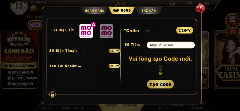 Chuyển tiền từ ví điện tử Momo sang tài khoản game tiện lợi, nhanh chóng