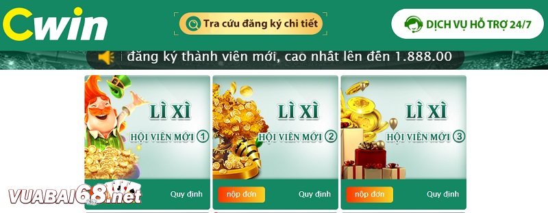 Event lì xì hội viên mới cực hot tại nhà cái online