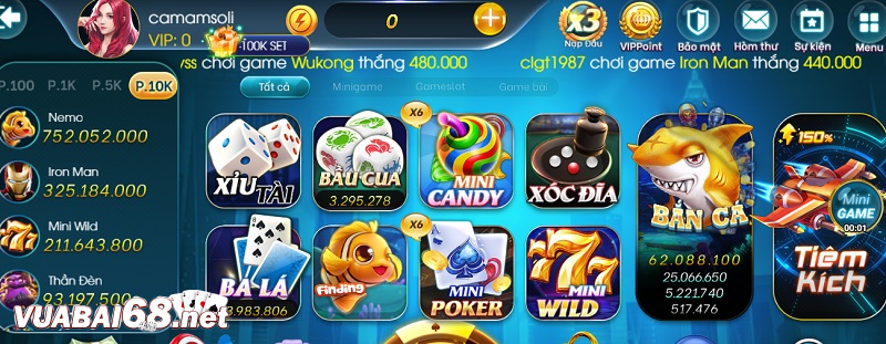 Kho game đẳng cấp vô cùng hấp dẫn với tỷ lệ ăn tiền cao