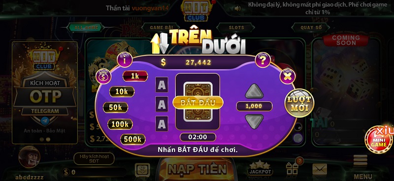 Mini game Trên Dưới có cách chơi khác biệt, thú vị